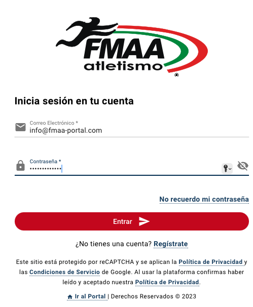 Inicio de sesión